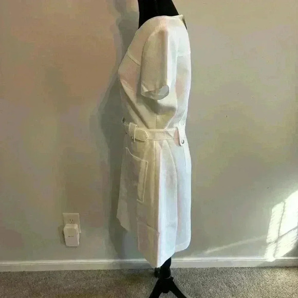 Club Monaco White Belted Pocket Dress Size 8 New With Tags - Picture 6 of 12